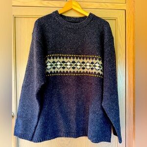 Vintage UnionBay Brown Wool blend Pullover Boxy Sweater / 90s / LG